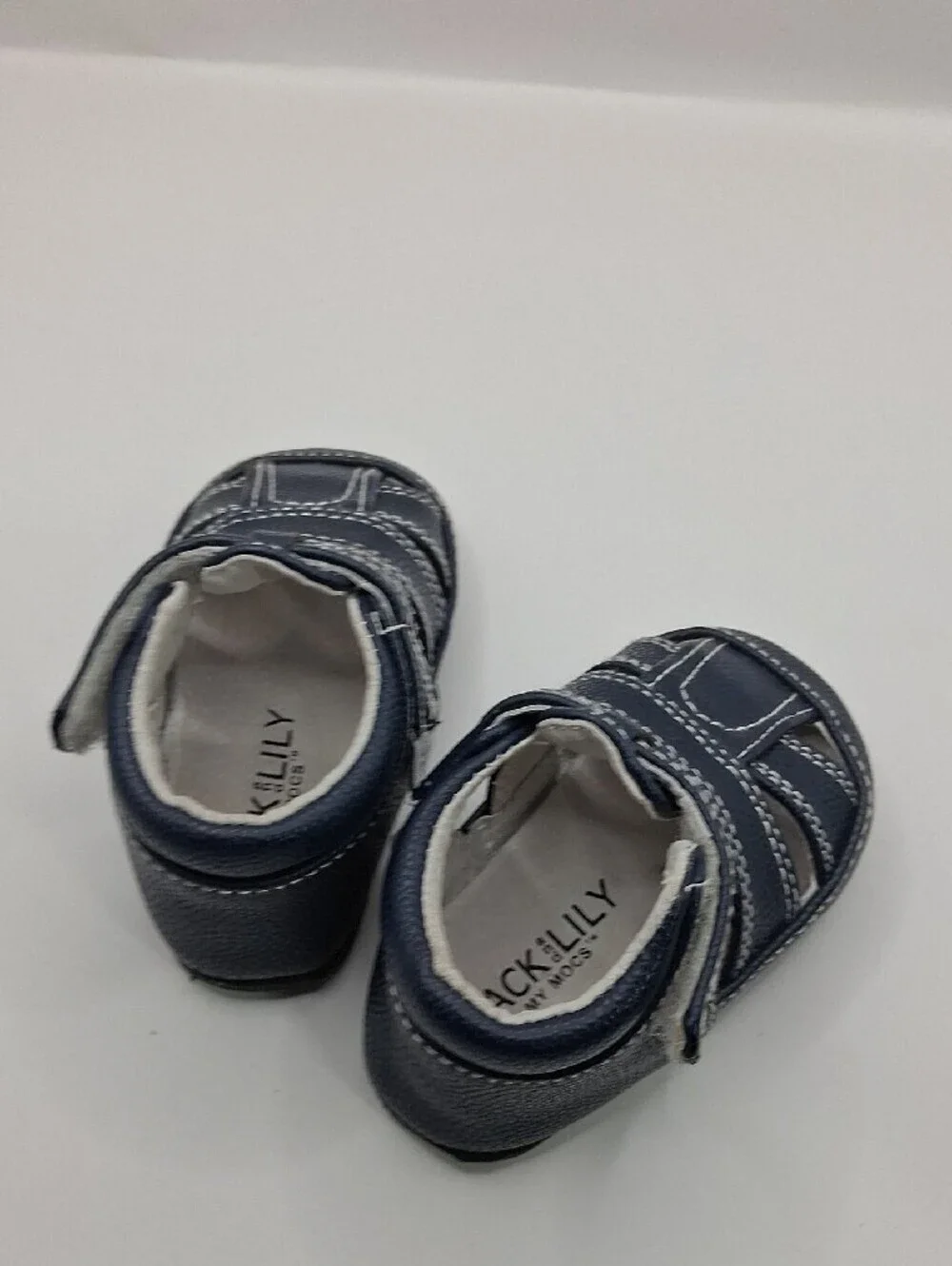 Jack & Lily My Mocs Navy Blue Closed Toe Sandals Baby Size 6-12 Months